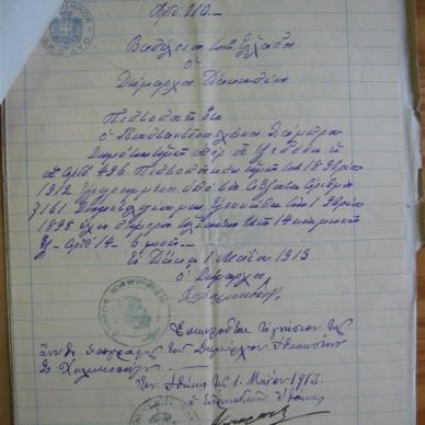 HANOS Constantinos - 1913 - Immigration Papers