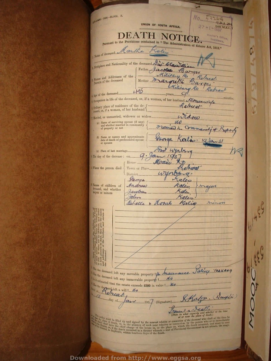 KALIS Martha nee BURGER, 1937, MOOC 6-9-4870, 53268 KALIS Martha nee BURGER, 1937, MOOC 6-9-4870, 53268