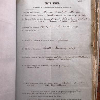 MARAIS Maria Elisabeth - 1858 died aged 33 at Cape Town - MOOC 6-9-81-4943