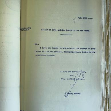 MERWE Andries Francois VAN DER - 1902 died aged 45 at Montagu - MOOC 6-9-646-1734