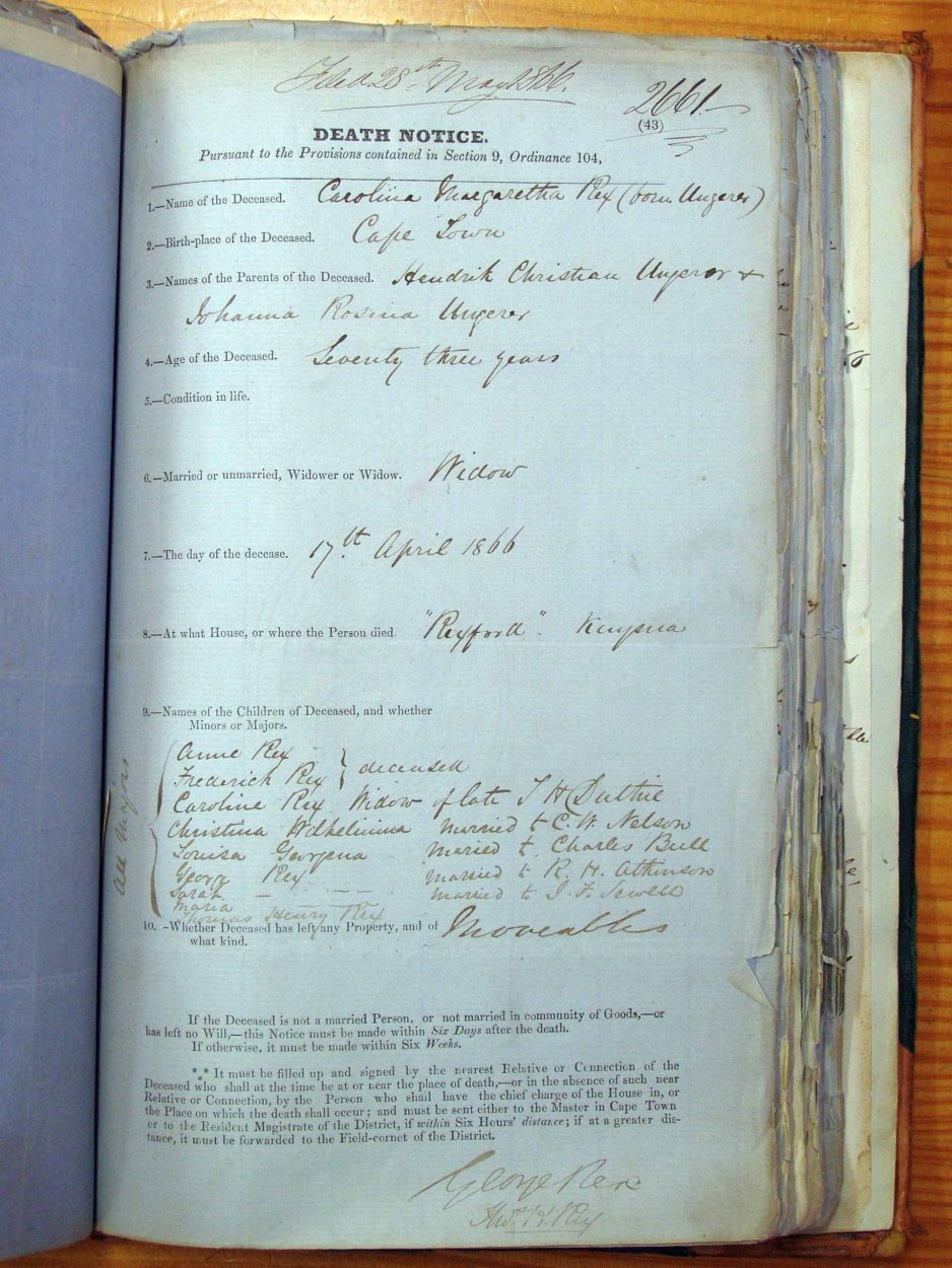 REX Carolina Margaretha born UNGERER 1866 REX Carolina Margaretha born UNGERER 1866