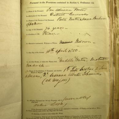 VENTER Jan Adriaan - 1850 died aged 74 at Middle Water, Cradock - MOOC 6-9-50-174