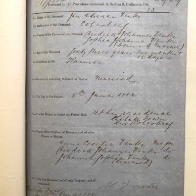 VENTER Jan Adriaan - 1882 died aged 63 at Colesberg - MOOC 6-9-186-3909