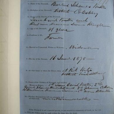 VORSTER Barend Johannes - Died 16/06/1878 - Age 81