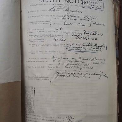 BAYNHAM Lilian nee STONE - died 2 Oct 1920