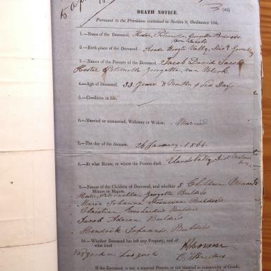 BEELDERS Hester Petronella Georgetta nee JACOBS - 1864 died aged 33 at Elandsvally, Malmesbury - MOOC 6-9-107-982