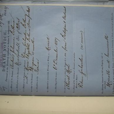 BOTHMA Andries Johannes - Died 06/12/1887 - Age 26y 4m
