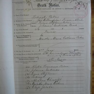 BOTMA Lodewyk - Died 02/06/1900 - Age 44y 1m