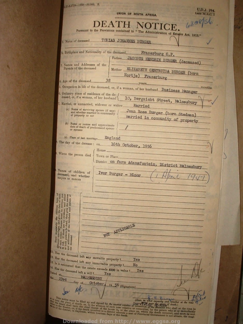 BURGER Tobias Johannes, 1956, MOOC 6-9-24145, 6308-56