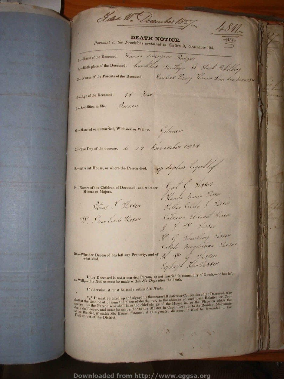 BURGER Hanna Adriana, 1857, MOOC 6-9-80, 4811 BURGER Hanna Adriana, 1857, MOOC 6-9-80, 4811