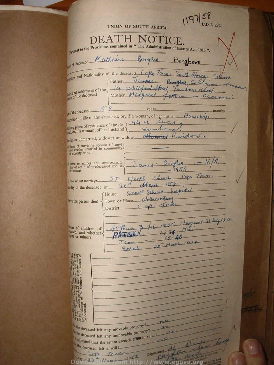 BURGER Kathrine, 1958, MOOC 6-9-24496, 1197-58 BURGER Kathrine, 1958, MOOC 6-9-24496, 1197-58