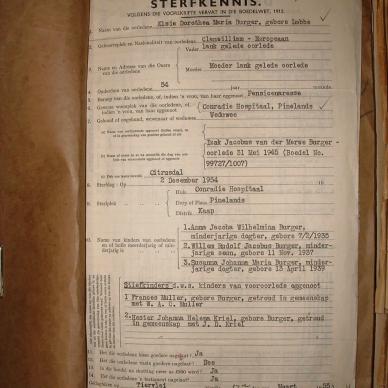 BURGER Elsie Dorothea Maria nee LUBBE, 1955, MOOC 6-9-23535, 466-55