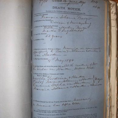 BURGER Francina Johanna getroud VAN HEERDEN, 1890, MOOC 6-9-281, 1104