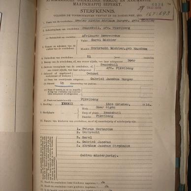 BURGER Hester Aletta Adriana nee RICHTER, 1918, MOOC 6-9-1345, 6134