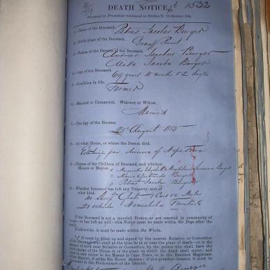 BURGER Petrus Jacobus, 1885, MOOC 6-9-224, 1532