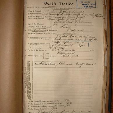 BURGER Willem Jacobus, 1921, MOOC 6-9-1896, 215