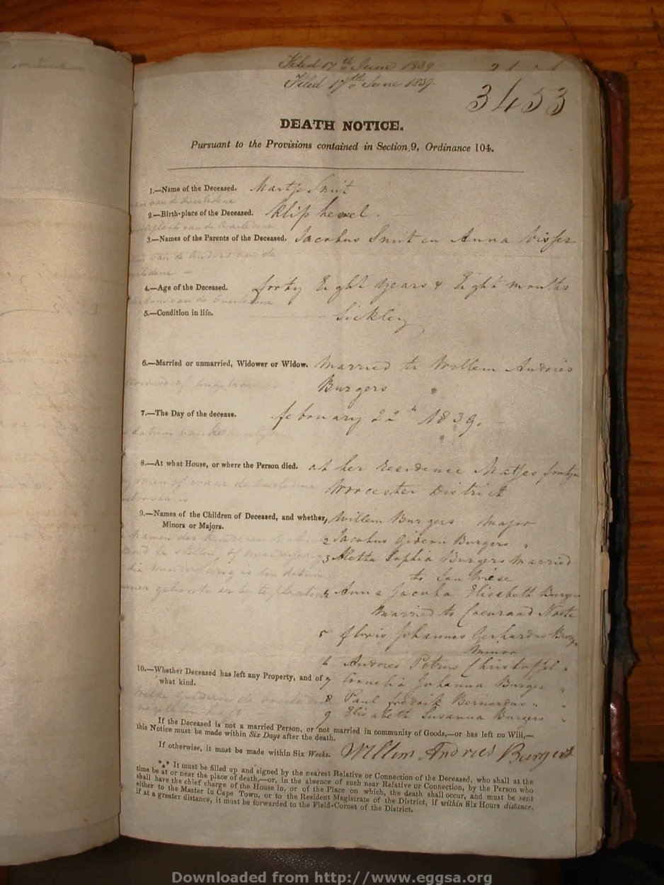 BURGERS Martje, 1839, MOOC 6-9-16, 3453 BURGERS Martje, 1839, MOOC 6-9-16, 3453