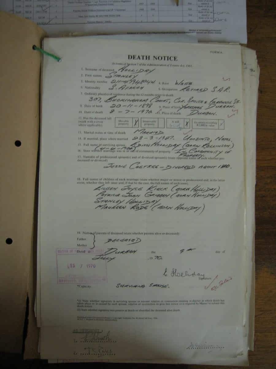 Holiday, Stanley NAB MSCE Ref 2516 pg 1 Holiday, Stanley NAB MSCE Ref 2516 pg 1