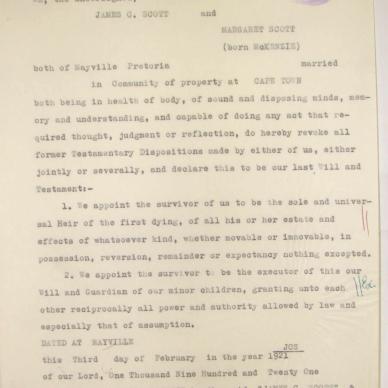 SCOTT James Cunningham died 16 June 1958