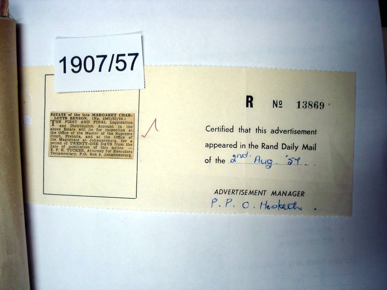 1907/57 BENSON Margaret Charlotte _10 1907/57 BENSON Margaret Charlotte _10