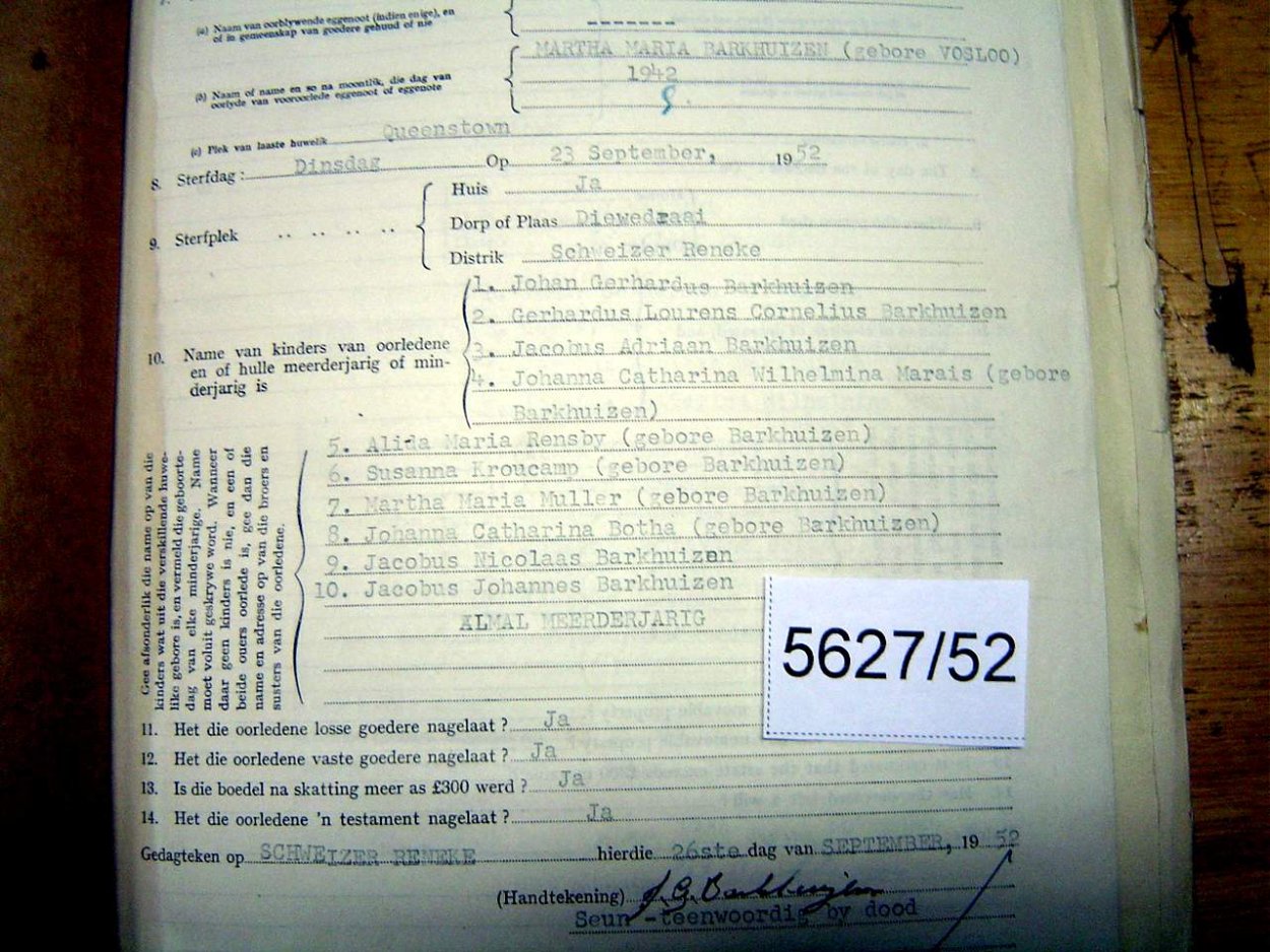5627/52 BARKHUIZEN Jacobus Adriaan _03 5627/52 BARKHUIZEN Jacobus Adriaan _03