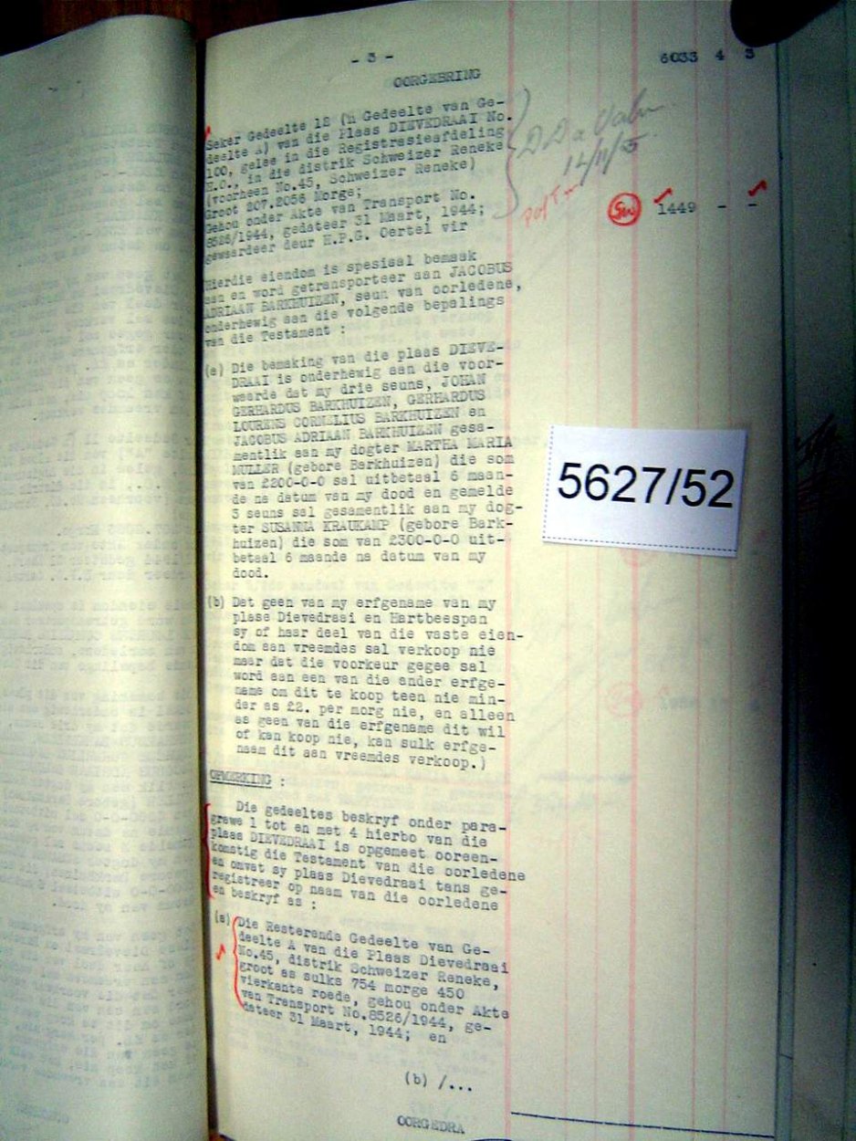 5627/52 BARKHUIZEN Jacobus Adriaan _11 5627/52 BARKHUIZEN Jacobus Adriaan _11