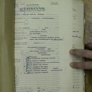 BARNARD Willem Hendrik - oorlede 17 Des 1942