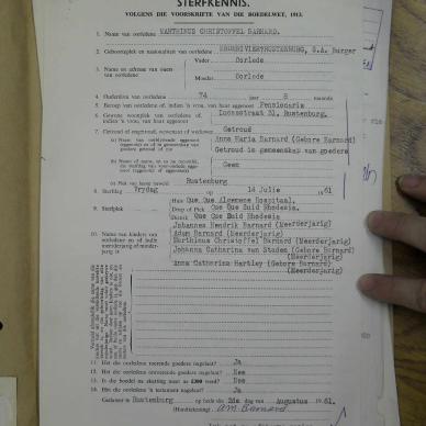 BARNARD Marthinus Christoffel - died 14 Jul 1961