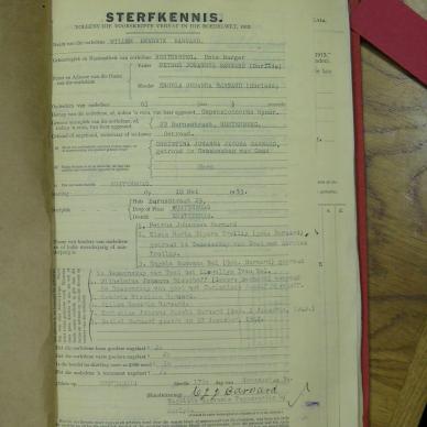 BARNARD Willem Hendrik - died 10 May 1953