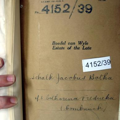 BOTHA Schalk Jacobus 1906-1939 BOTHA Schalk Jacobus 1906-1939