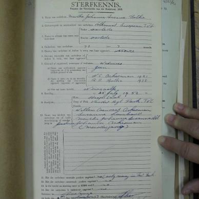 BOTHA Martha Johanna Susanna formerly ACKERMAN - died 25 Jul 1952