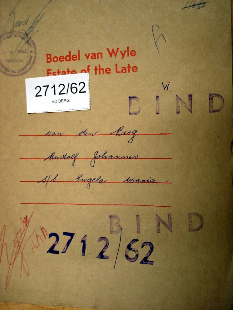 2712/62 VD BERG Rudolf Johannes _01 2712/62 VD BERG Rudolf Johannes _01