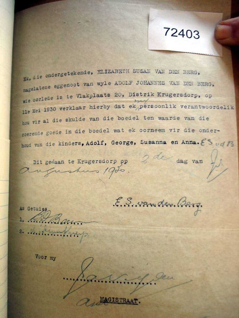 72403 VD BERG Adolf Johannes c 72403 VD BERG Adolf Johannes c