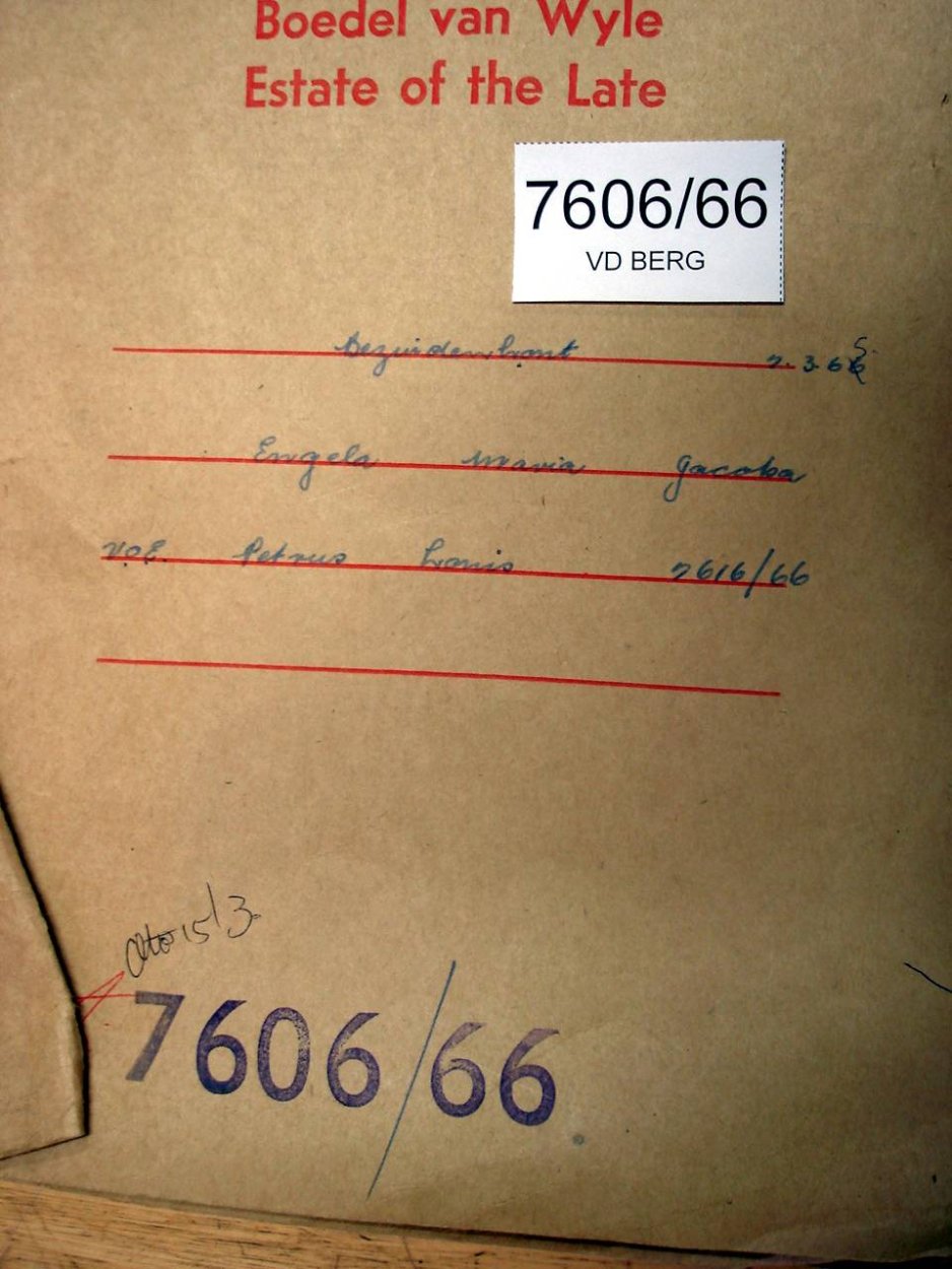 7606/66 VD BERG Engela Maria Jacoba a 7606/66 VD BERG Engela Maria Jacoba a