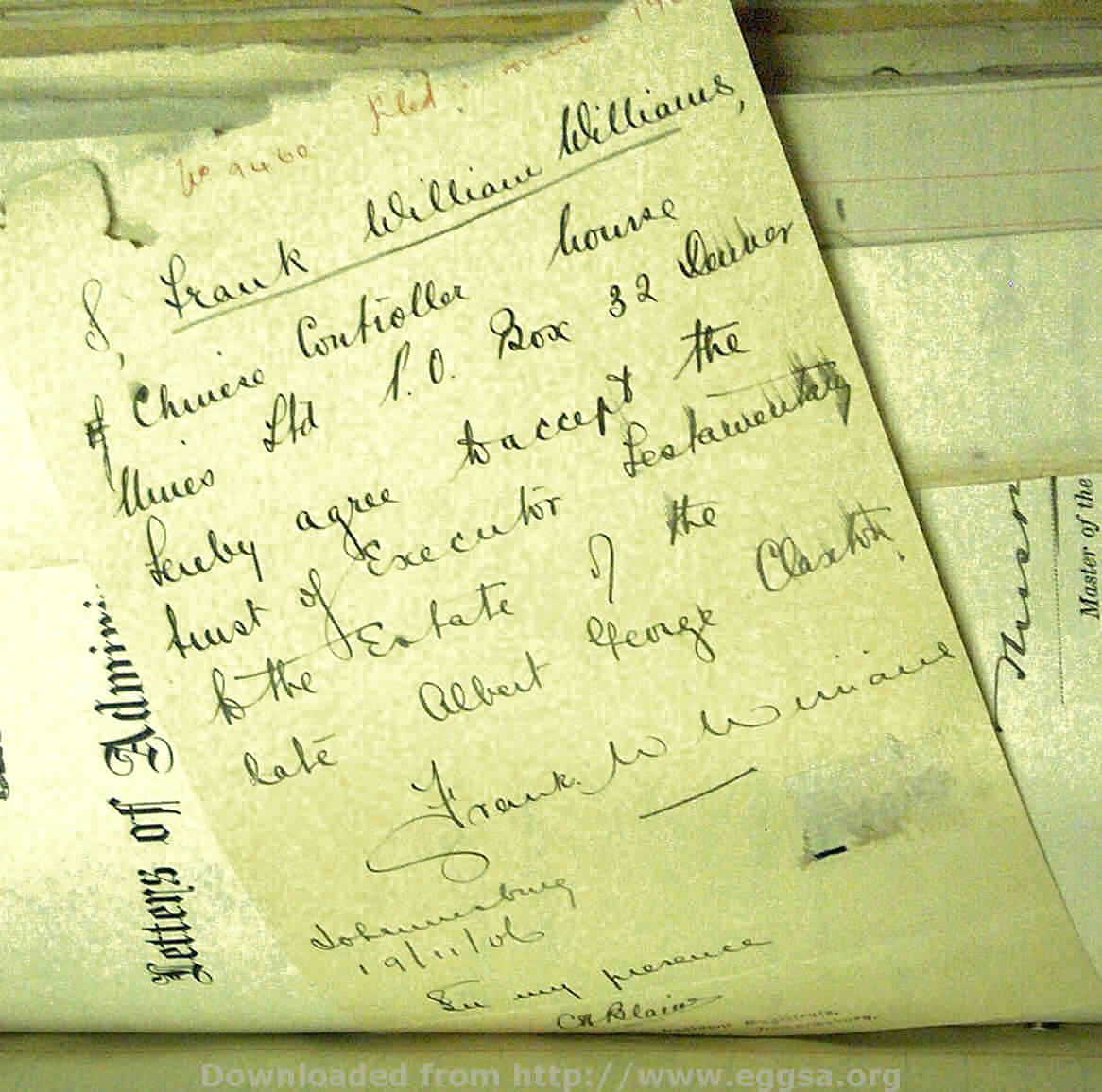 1906 TAB MHG 09460 CLAXTON ALBERT GEORGE (4) 1906 TAB MHG 09460 CLAXTON ALBERT GEORGE (4)