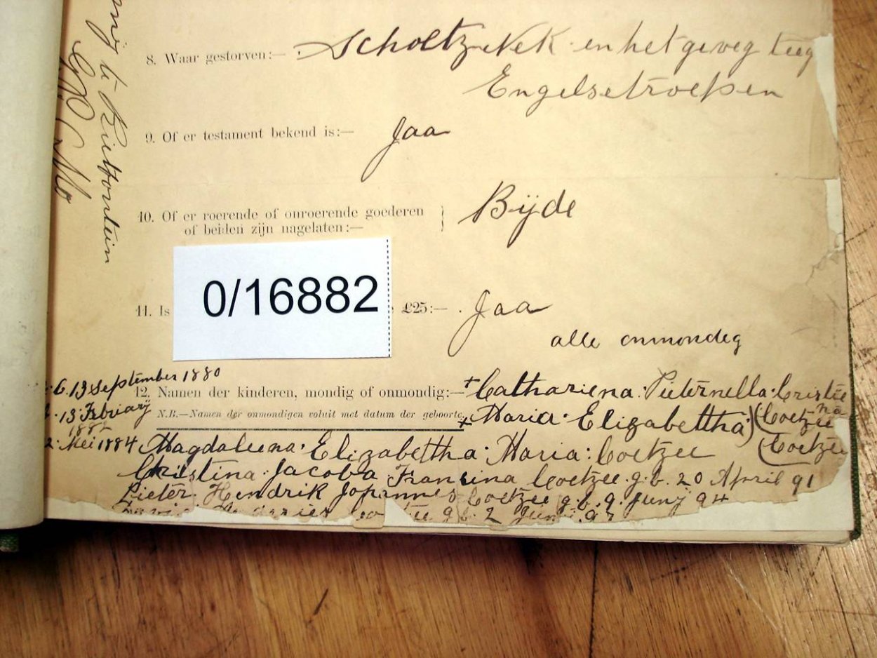 0-16882 COETZEE Johanes Cornelius c 0-16882 COETZEE Johanes Cornelius c