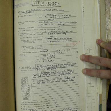 DAMES Christina Magrieta Jacoba nee LANDMAN - died 24 Feb 1951