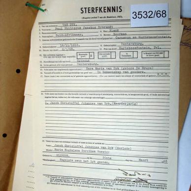 DYK Paul Philippus Jacobus Sybrandt VAN - died 8 Mar 1968