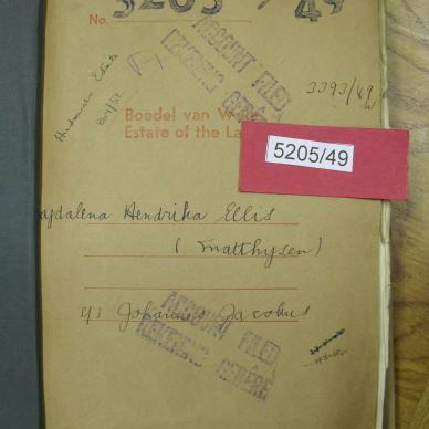 ELLIS Magdalena Hendrika born MATTHYSEN - died 19 Jan 1949