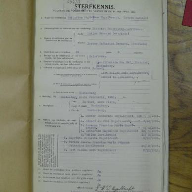 ENGELBRECHT Catharina Magdalena born BARNARD - died 26 Feb 1925
