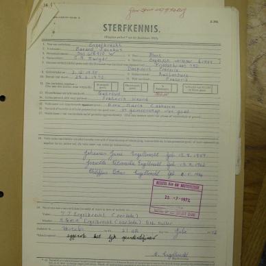 ENGELBRECHT Barend Jacobus - died 28 Apr 1972