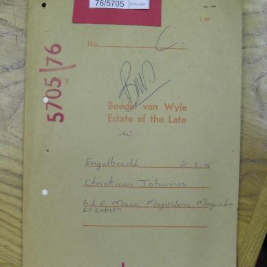 ENGELBRECHT Christiaan Johannes - died 21 Mar 1976