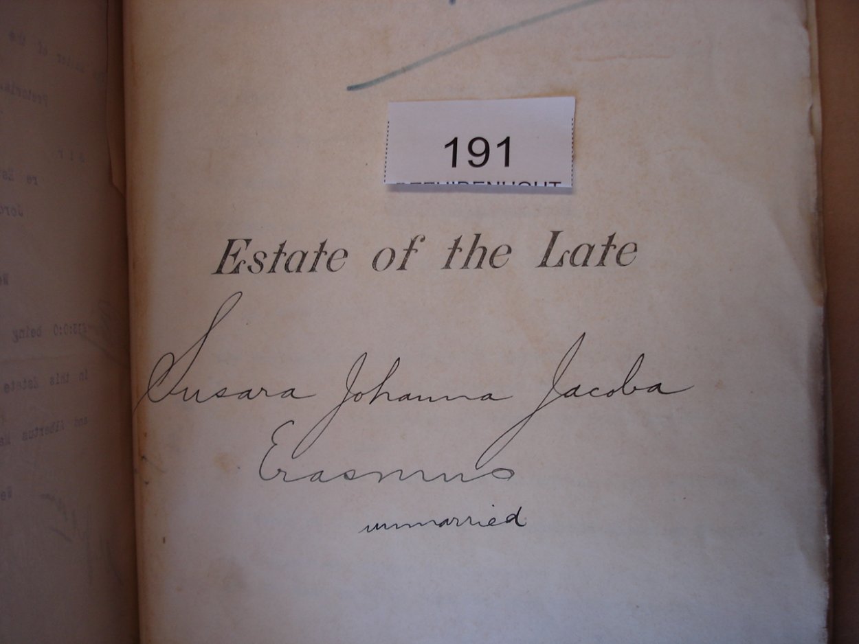 191 ERASMUS Susara Johanna Jacoba a 191 ERASMUS Susara Johanna Jacoba a