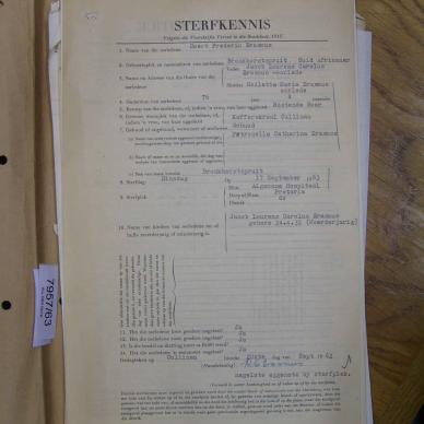 ERASMUS Coert Frederik - oorlede 17 Sep 1963