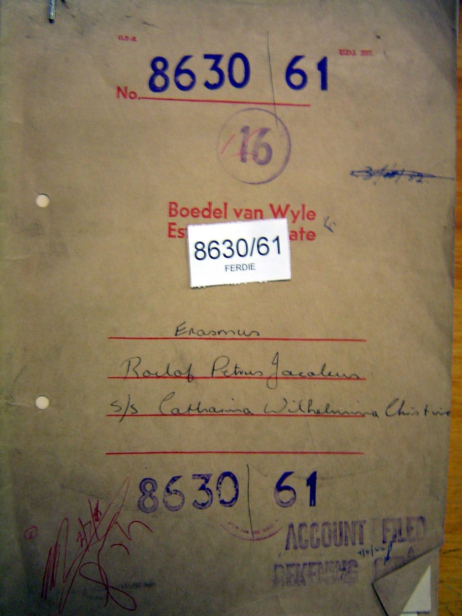 8630-61 ERASMUS Roelof Petrus Jacobus a 8630-61 ERASMUS Roelof Petrus Jacobus a
