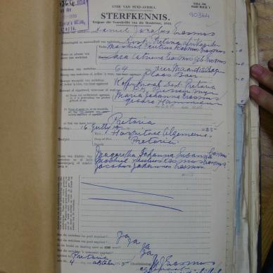 ERASMUS Daniel Jacobus - oorlede 16 Jul 1935