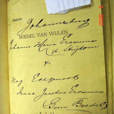 ERASMUS Johanna Maria born STRYDOM - died 30 Dec 1896