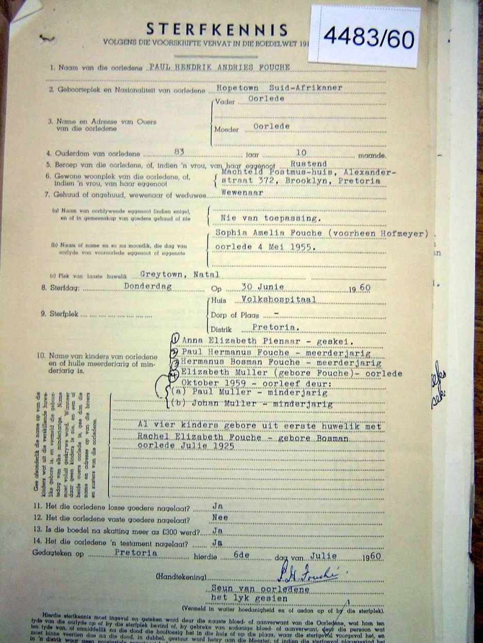 4483-60 FOUCHE Paul hendrik Andries _02 4483-60 FOUCHE Paul hendrik Andries _02