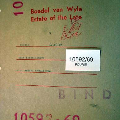 10592-69 FOURIE Izak Barthlomeus a