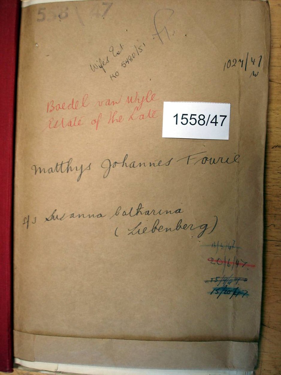 1558-47 FOURIE Matthys Johannes a 1558-47 FOURIE Matthys Johannes a